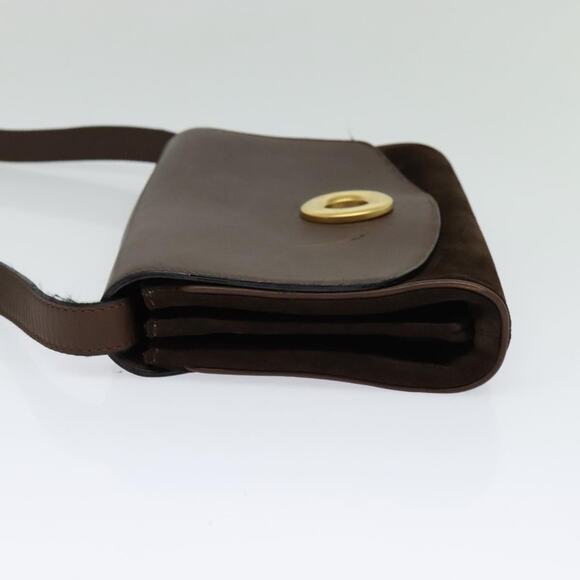 CELINE Shoulder Bag Suede Brown Gold - Picture 4 of 12
